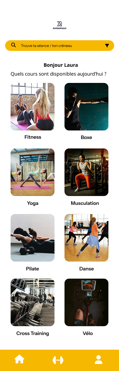 Écran d'accueil ActivePulse