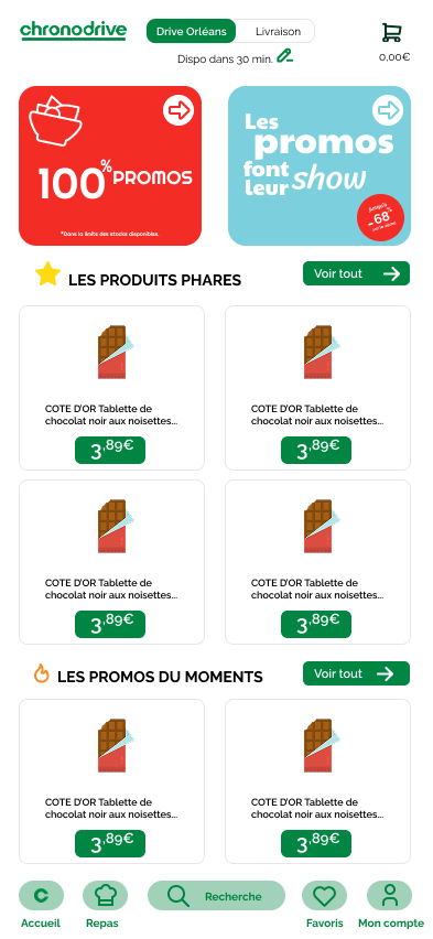 Page produit Chronodrive - Après