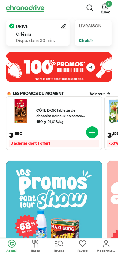 Page produit Chronodrive - Avant