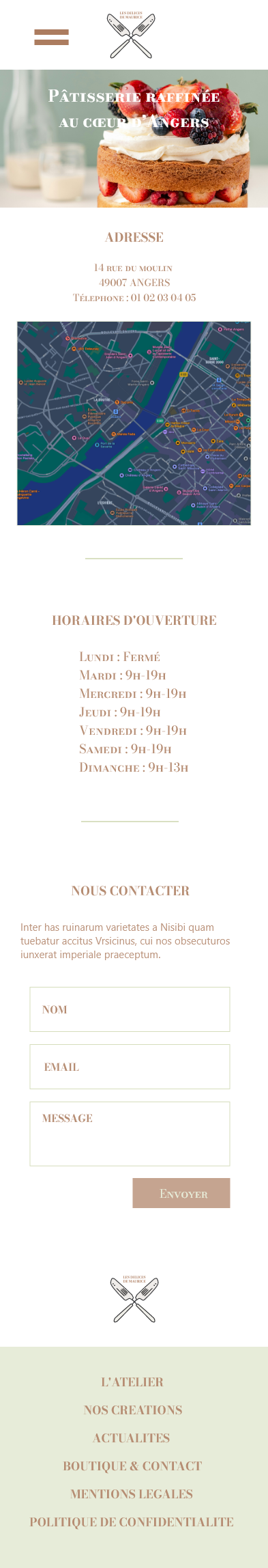 Prototype boutique contact mobile